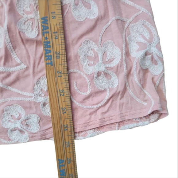 Liv Los Angeles Powder Pink Crochet Lace Embroidered Blouse Sz 1X Boho Flowy - Picture 14 of 15